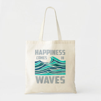 Bolso De Tela La Felicidad Viene En Olas De La Surfista De Ondas