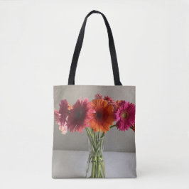 Bolso De Tela La feliz flor de color Gerbera + nombre personaliz