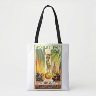 Bolso De Tela La Feria Mundial del Progreso de Chicago en el Sig