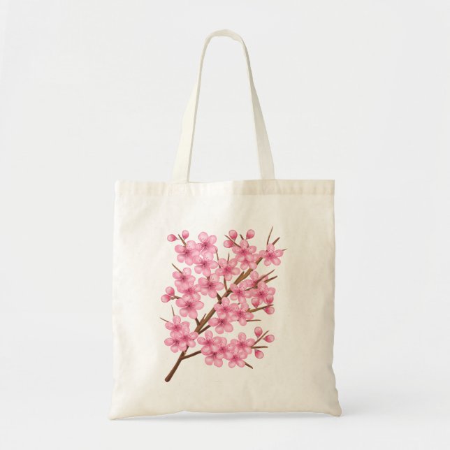 Bolso De Tela La flor de Sakura planta arte (Frente)