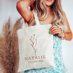 Bolso De Tela La flor de terracota de moda de la Moda Boho Perso<br><div class="desc">La moderna Bolsa de Tote Personalizada Terracotta Flower Moda Boho, una exquisita mezcla de elegancia y funcionalidad hecha a la medida de la moderna y elegante mujer. Esta bolsa de tote de tamaño excesivo está adornada con un bonito diseño de flores silvestres en cálidos tonos de terracota, que capta la...</div>