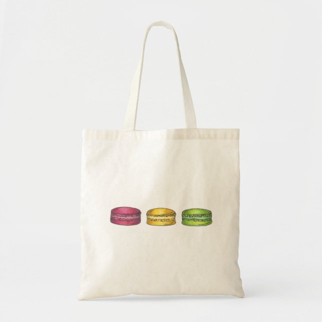 Bolso De Tela La francesa Macaron Macaroon Cookie Cookies Toto B (Frente)