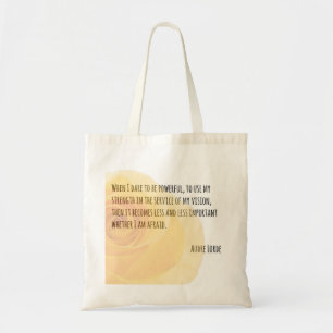 Bolso De Tela La fuerza de una mujer - tote de la cita de Audre