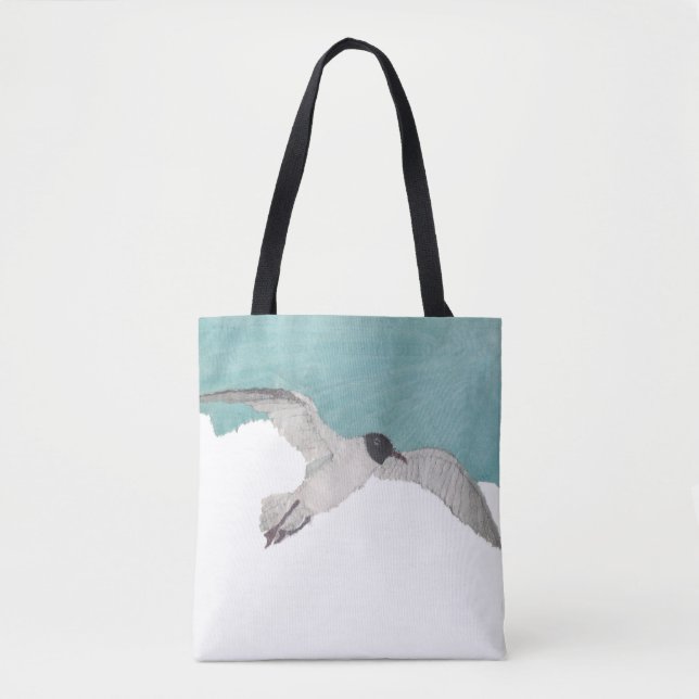 Bolso De Tela La gaviota, pájaro, cielo, Coastal, vara temático (Anverso)