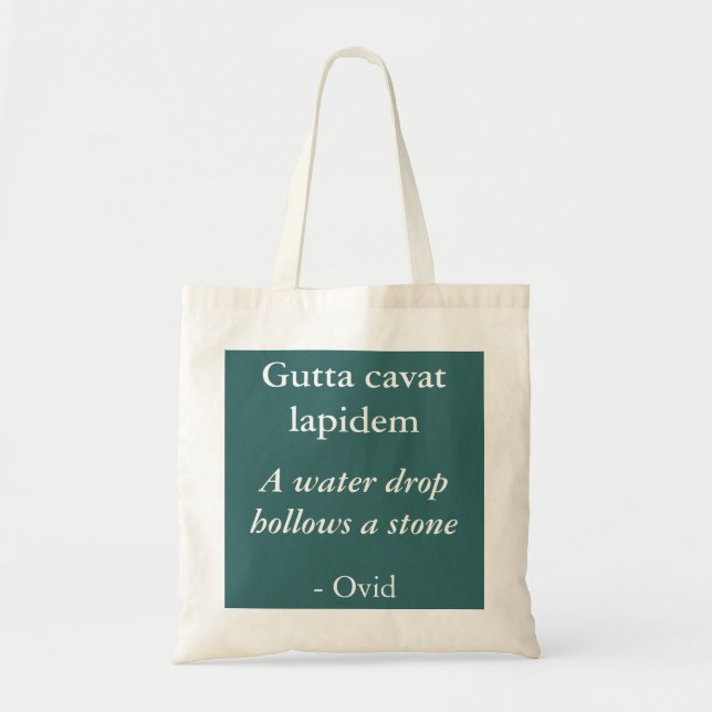 Bolso De Tela La gota de agua tira una piedra - cita del vientre (Frente)