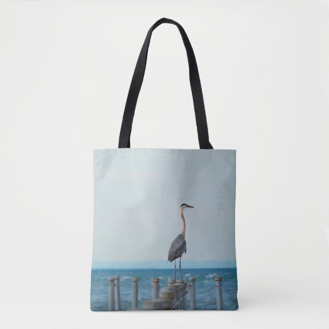 Bolso De Tela La Gran Garza Azul (Anverso)