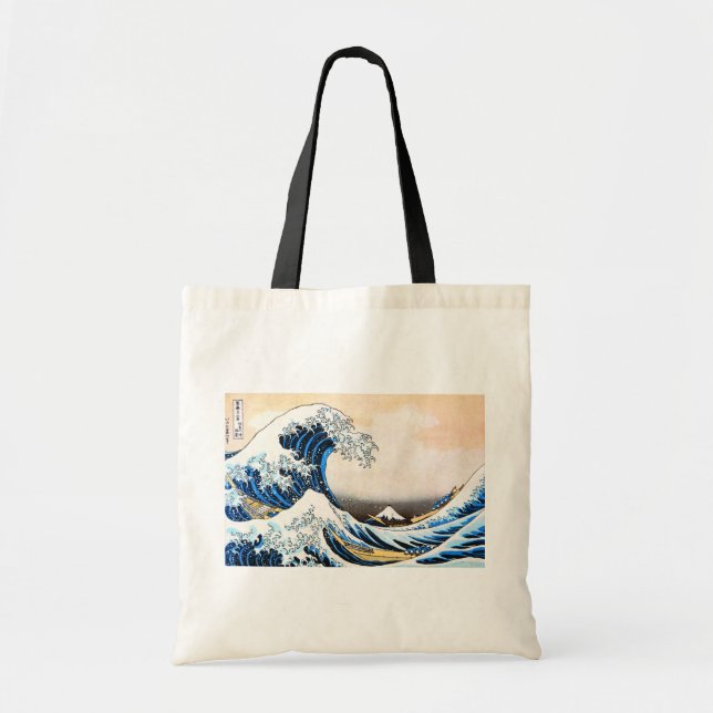 Bolso De Tela La Gran Ola de Kanagawa, Hokusai (Frente)