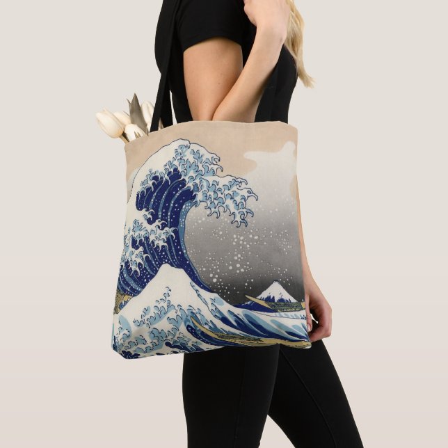 Bolso De Tela La gran ola de Kanagawa Hokusai (Detalle)