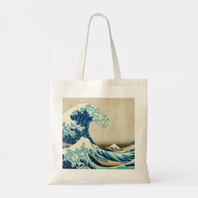 Bolso De Tela La gran ola de Kanagawa - Hokusai (Reverso)