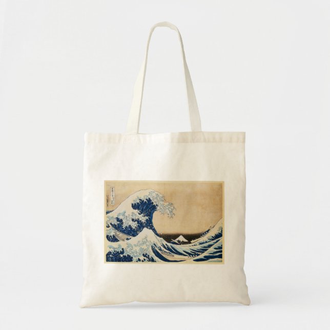 Bolso De Tela La gran ola de Kanagawa por Hokusai (Frente)