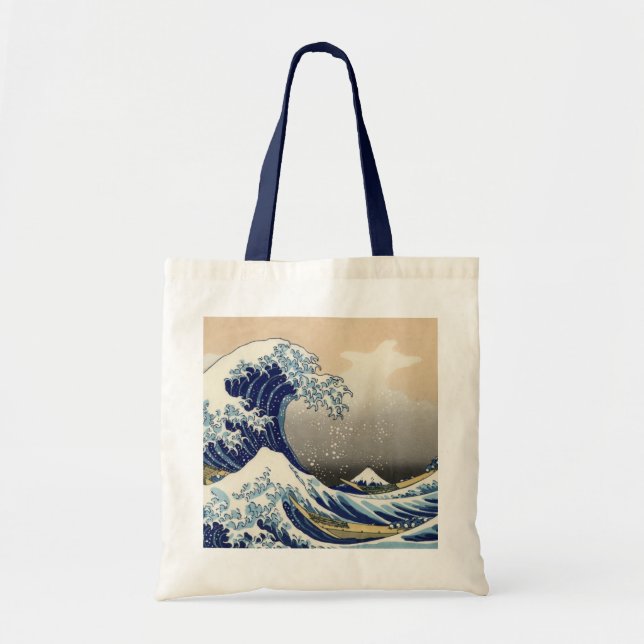 Bolso De Tela La gran onda del tote de Kanagawa (Frente)