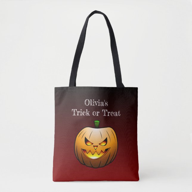 Bolso De Tela La Halloween de Jack O'lantern (Anverso)