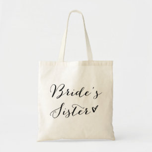 Bolso De Tela La hermana de la novia   Caligrafía moderna negra