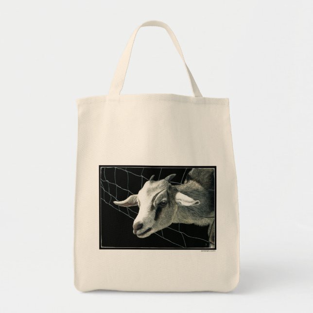 Bolso De Tela "La hierba siempre es más verde..." Goat Tote Bag (Frente)