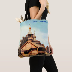 Bolso De Tela La Iglesia Rusa de Madera Tote Bag