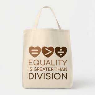 Bolso De Tela La Igualdad Es Mayor Que La División