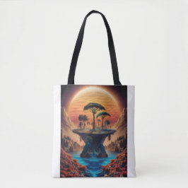 Bolso De Tela La isla al atardecer.