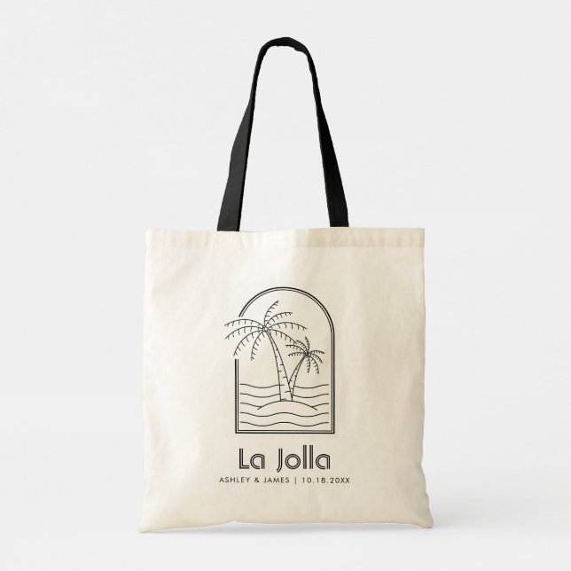 Bolso De Tela La Jolla Boda Bienvenida Boda de Destino (Reverso)