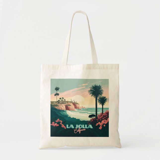 Bolso De Tela La Jolla Cove San Diego California Retro (Frente)
