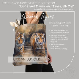 Bolso De Tela La Jungla Urbana Wading Tigers Tote Bag
