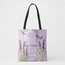 Bolso De Tela La lavanda florece la mariposa francesa del