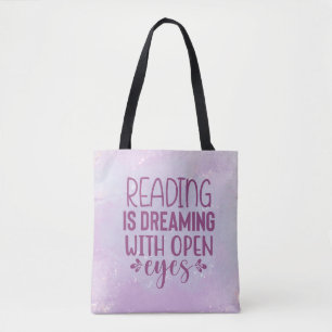 Bolso De Tela La lectura púrpura sueña con el café abierto