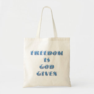 Bolso De Tela La libertad es dada por Dios, azul
