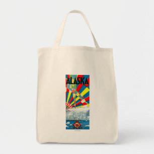 Bolso De Tela La línea poster de Alaska del buque de vapor