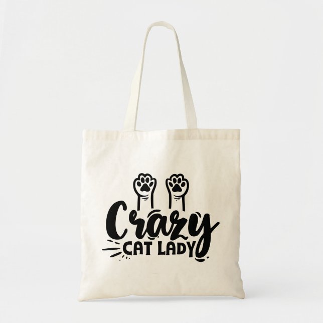 Bolso De Tela La loca dama del gato (Frente)