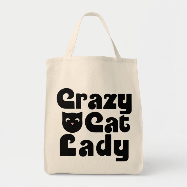 Bolso De Tela La loca dama del gato (Frente)