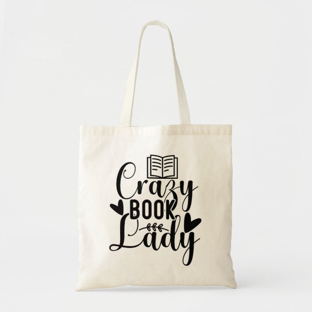 Bolso De Tela La loca dama del libro (Frente)