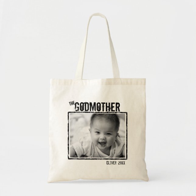 Bolso De Tela La madre de Dios | Foto y nombre personalizados (Frente)