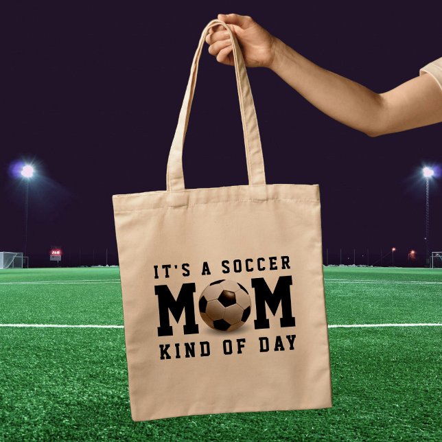Bolso De Tela La madre del fútbol está como negra del día (Soccer Mom Kind of Day Black Tote Bag
)