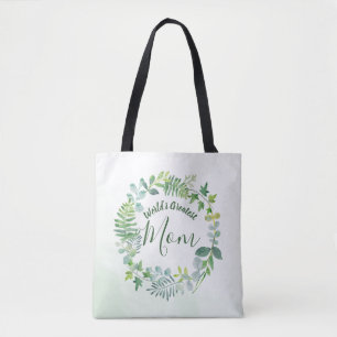 Bolso De Tela La madre más grande del mundo verde de Wreath