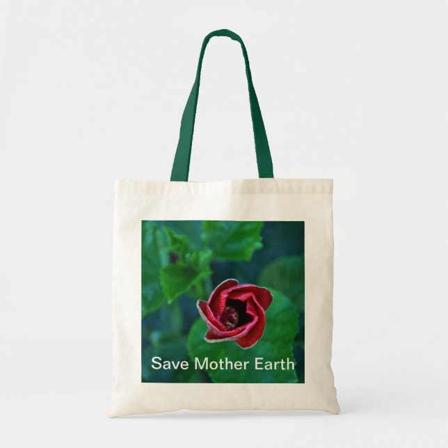 Bolso De Tela La "madre tierra floral de la reserva" va verde (Frente)