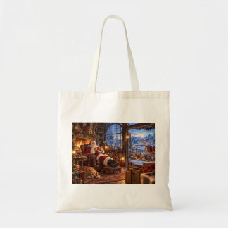 Bolso De Tela La mañana después de Santa Claus y renos