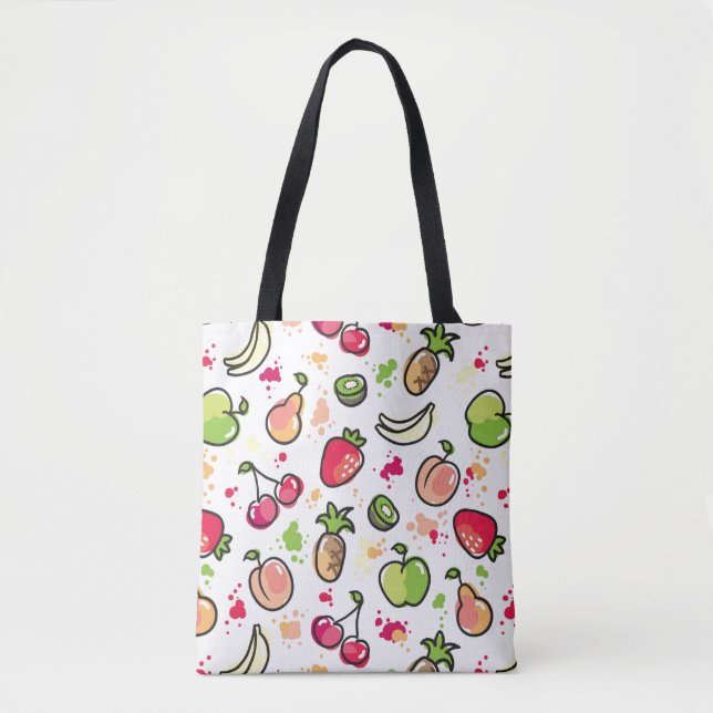 Bolso De Tela la mano dibujada da fruto modelo (Anverso)