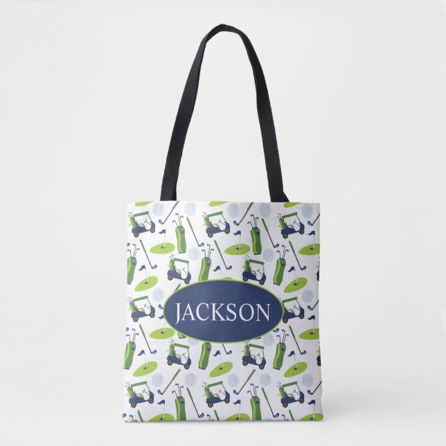Bolso De Tela La Marina y el Golf Verde Personalizados (Anverso)