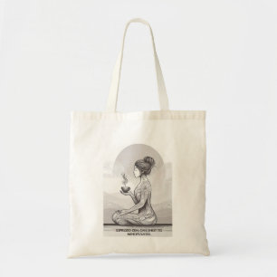Bolso De Tela La meditación de Espresso Zen, un Buda caliente