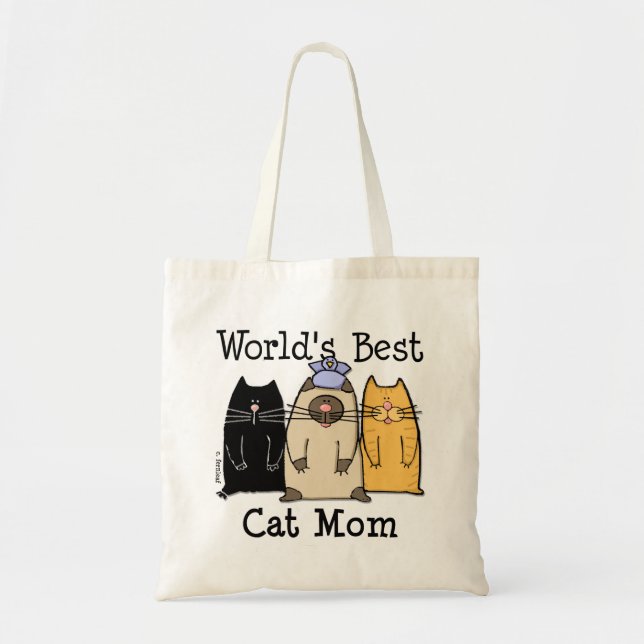 Bolso De Tela La mejor madre del gato del mundo (Frente)