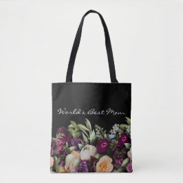 Bolso De Tela La mejor madre del mundo elegante floral morena os