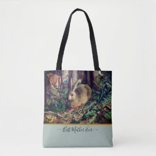 Bolso De Tela ¡La mejor madre! Vintage Rabbit Watercolor