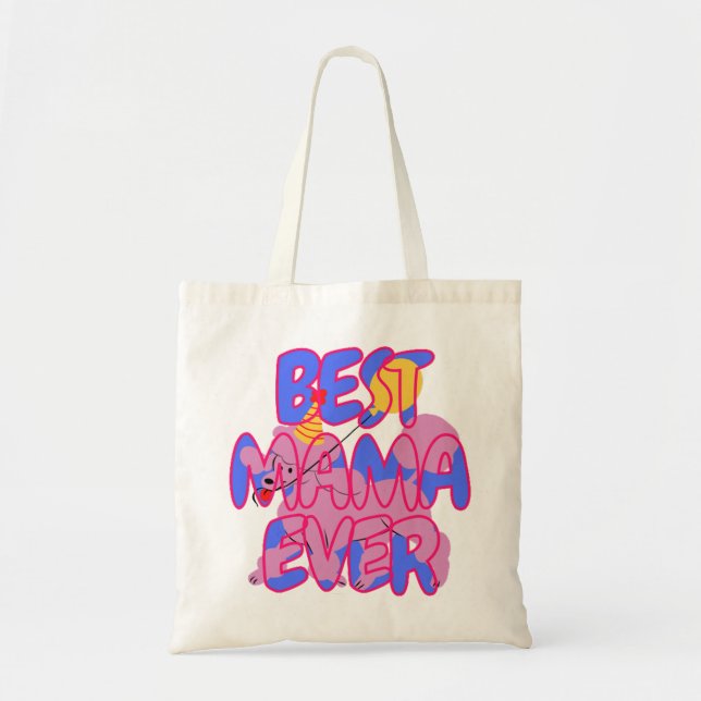 Bolso De Tela La mejor mamá de caniche de todas (Frente)