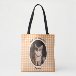 Bolso De Tela La Mejor Mamá de Gatos Personalizado Divertido Lin