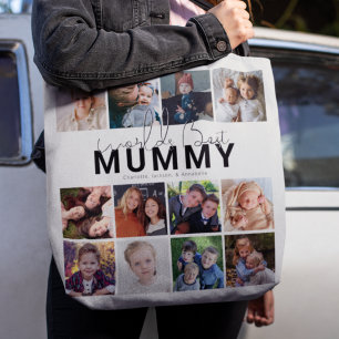 Bolso De Tela La Mejor Mamá del Mundo 12 Fotos Personalizadas Co