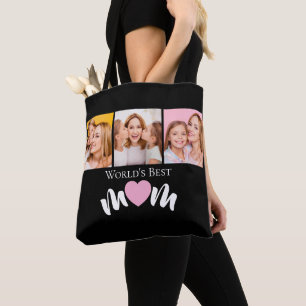 Bolso De Tela La Mejor Mamá del Mundo Corazón Lindo Elegante Prá