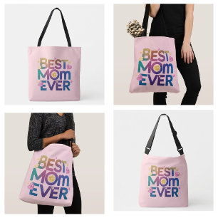 Bolso De Tela La Mejor Mamá del Mundo Corazones y Flores