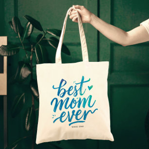 Bolso De Tela La Mejor Mamá del Mundo Tipografía de Pincel de Es