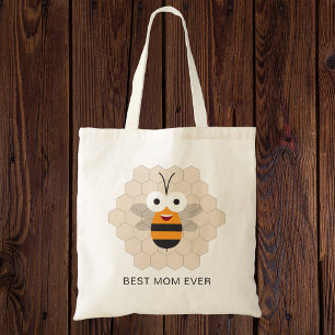 Bolso De Tela La Mejor Mamá Divertida Cute Abeja Miel Panal
