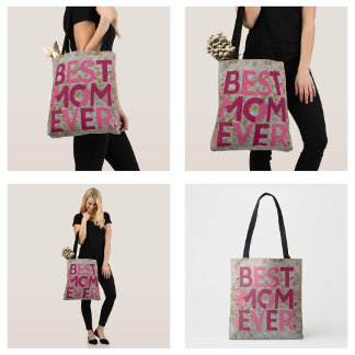 Bolso De Tela La Mejor Mamá Peluda Rosa